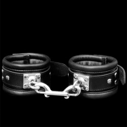 Padded Leather Feetcuffs with strong rotating ring - os-0103-3s