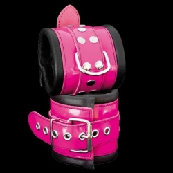 Leather Pink Wristcuffs - os-0104-2p