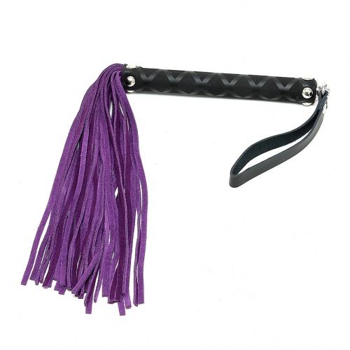 Kurzes purple Peitsche mit 55 Lederriemen - ri-7946