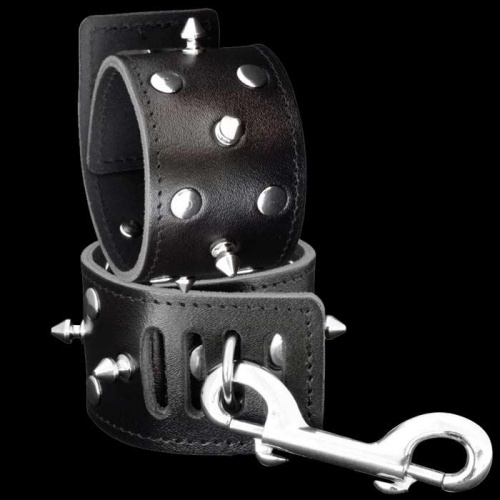 Leather wrist cuff with spikes - os-0116-2