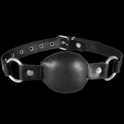 Black Leather padded gag by Saxos - os-0117-s