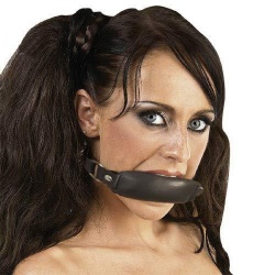 Black Padded leather gag by Saxos - os-0118-s