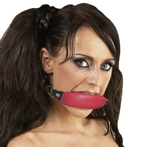 Red Padded leather gag by Saxos - os-0118-r