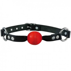 40 mm ball gag met lederen riem van SaXos - os-0120