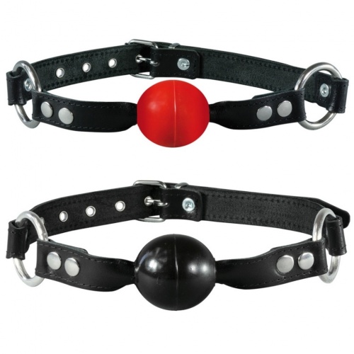 40 mm ball gag met lederen riem van SaXos - os-0120