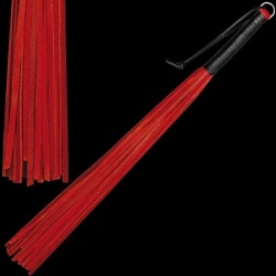 Red cowhide leather whip - os-0148-1r