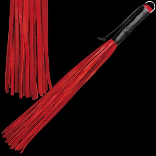 Whip of soft nappa leather 48 red threads - os-0148-2r