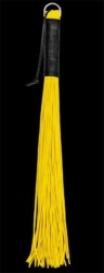 Latex Peitsche mit 72 Streifen - gelb - os-0160-3g