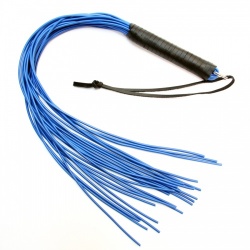 Latex Peitsche mit 24 Streifen - blau - os-0161-1b