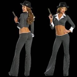 3 Piece Gangster Girl Costume size M/L - rm-1347