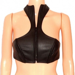 Black Leather Bustier 5591 - le-5591-blk