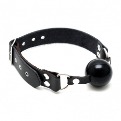 Leather Gag with Rubber Ball - ri-7581