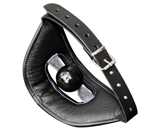 Leather mouth mask with gag - mi-49