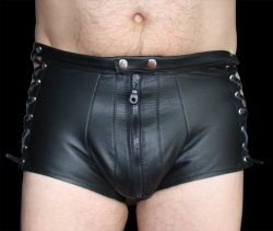 Male Leather Hotpants by Saxos - os-lhpm